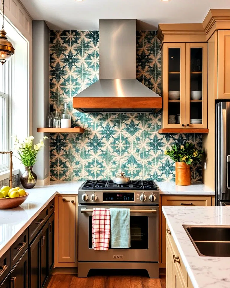vibrant kitchen backsplash