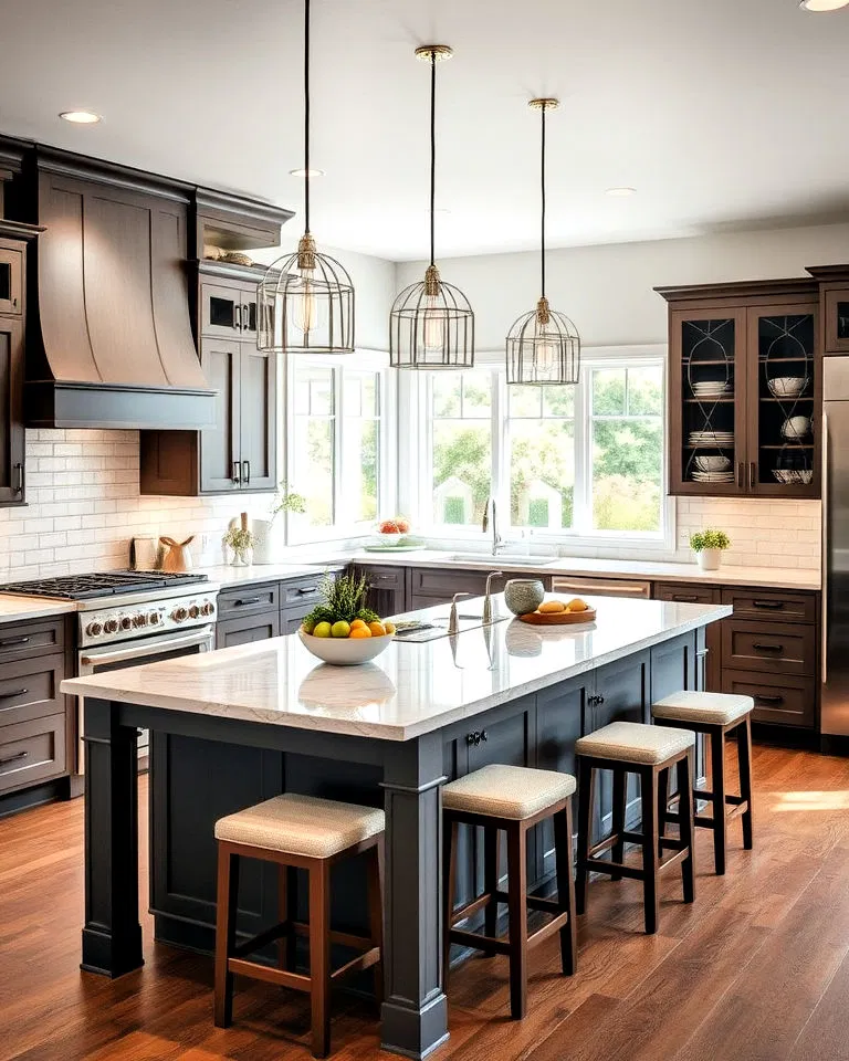 kitchen island with storage and seating