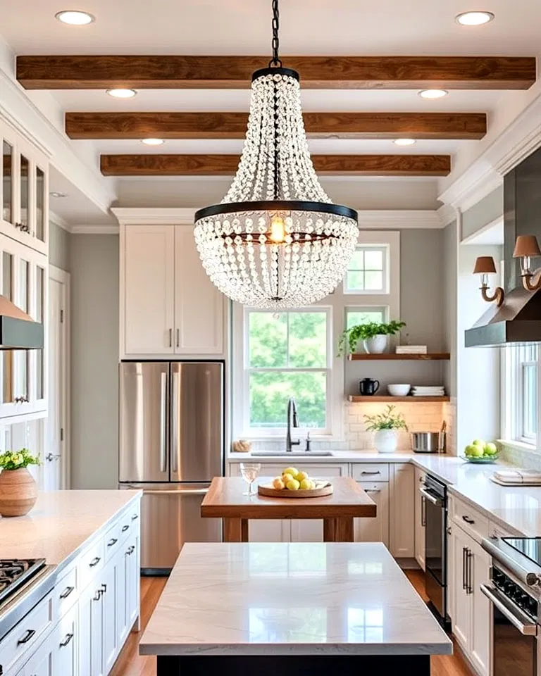 statement lighting in kitchen
