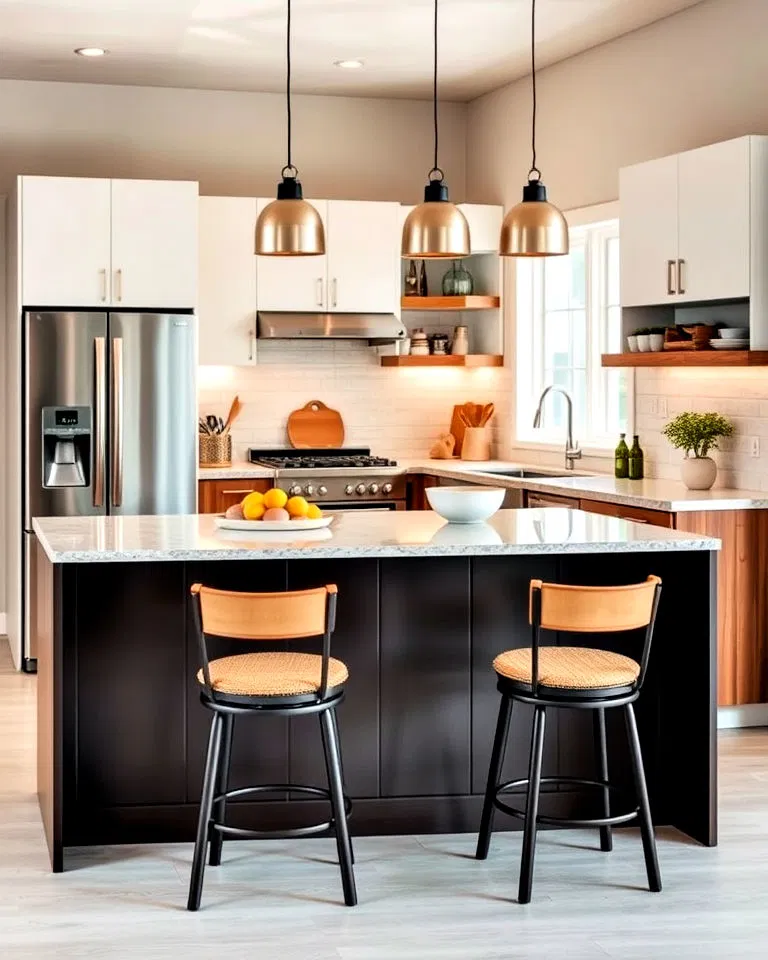 breakfast bar in kitchen