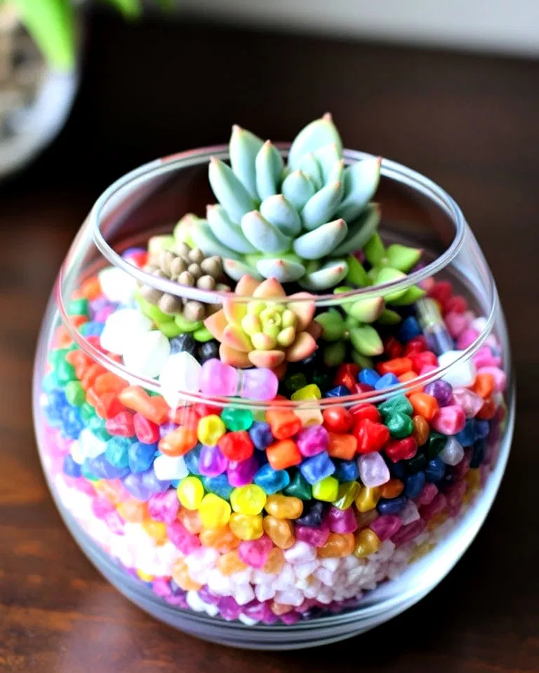 vibrant aquarium gravel terrarium