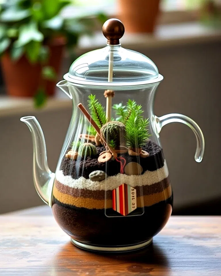 vintage coffee pot terrarium