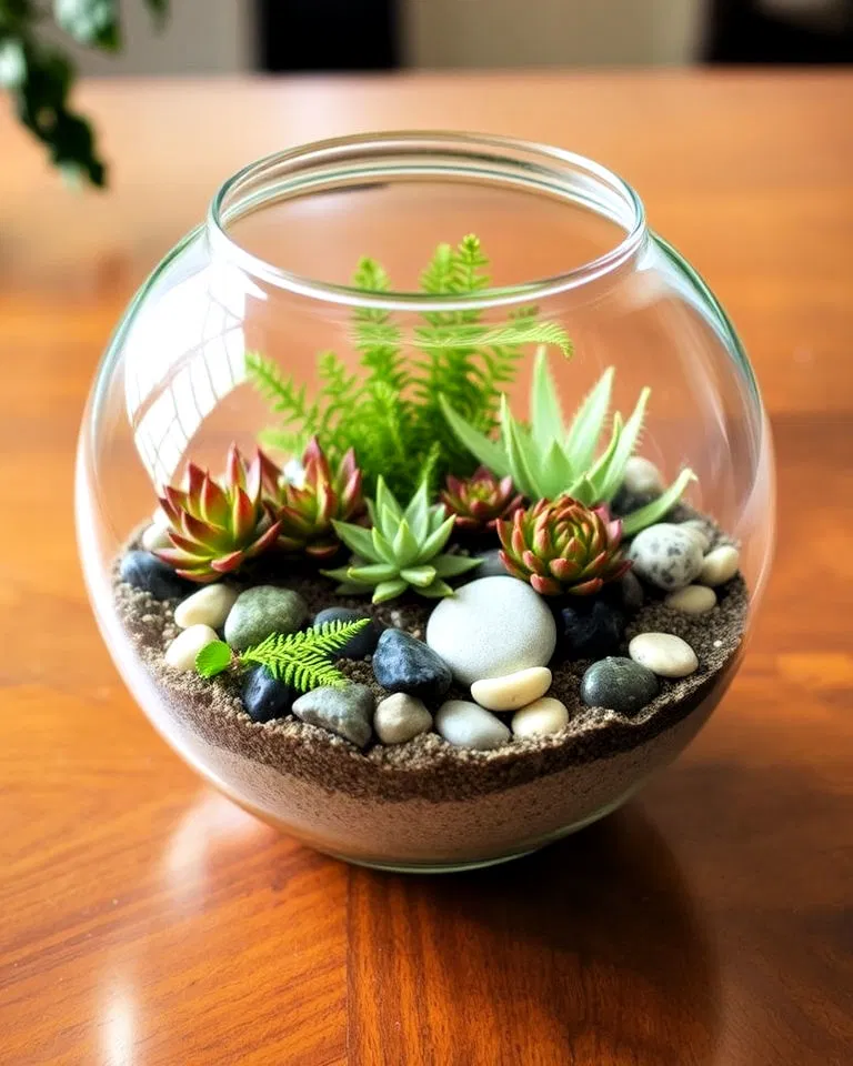 rounded fish bowl terrarium