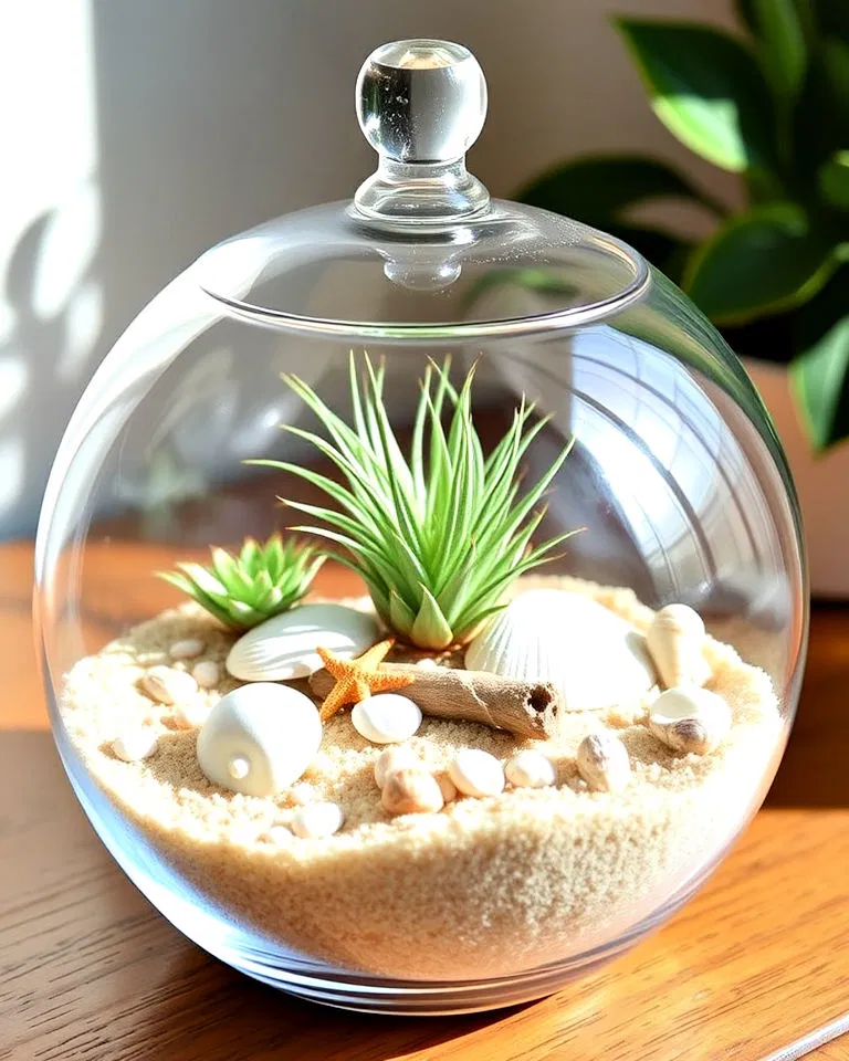 coastal beach-themed terrarium
