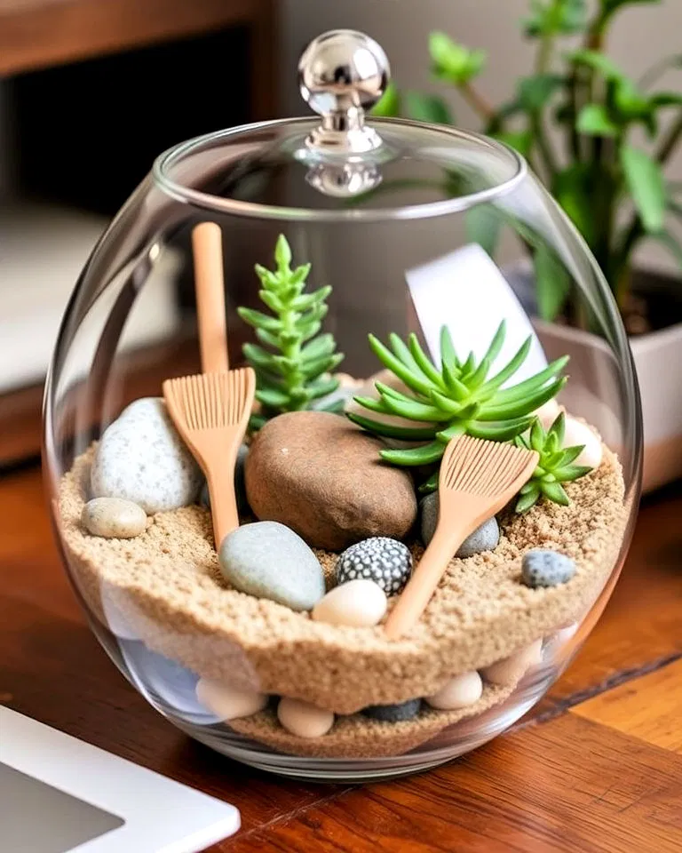 minimalist zen garden terrarium