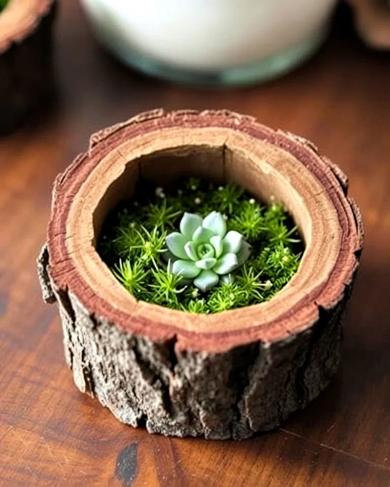 woodland rustic log terrarium