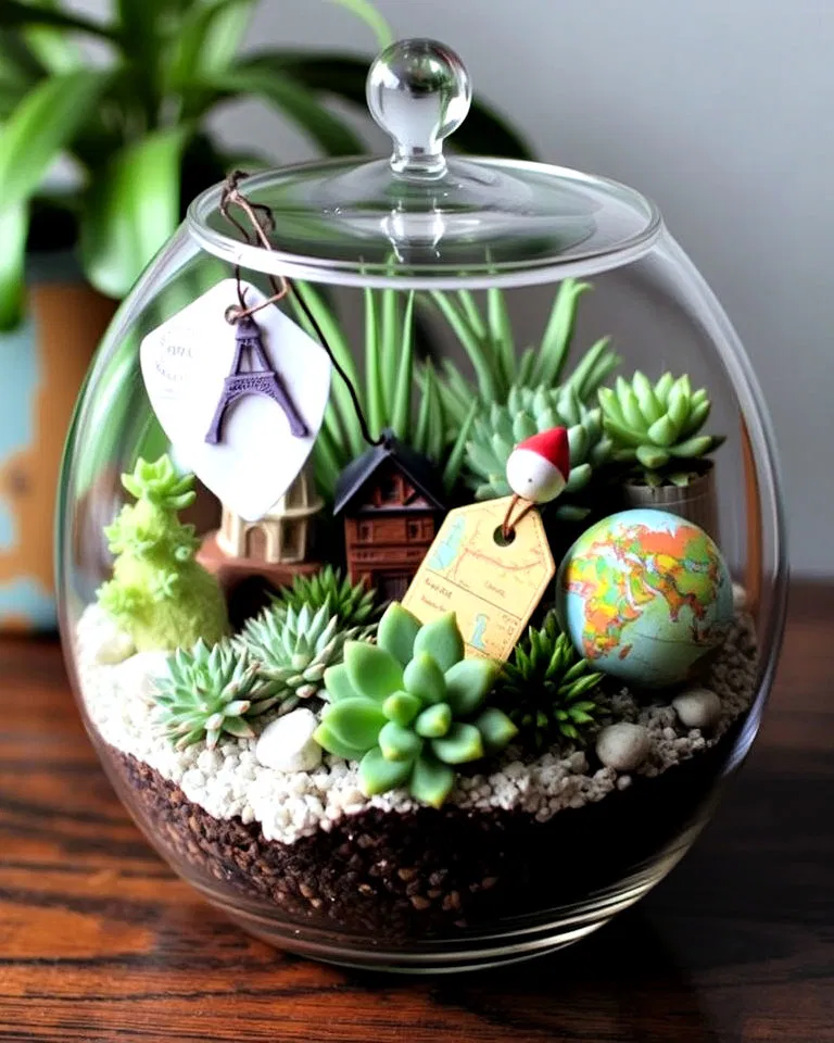 wanderlust travel-themed terrarium