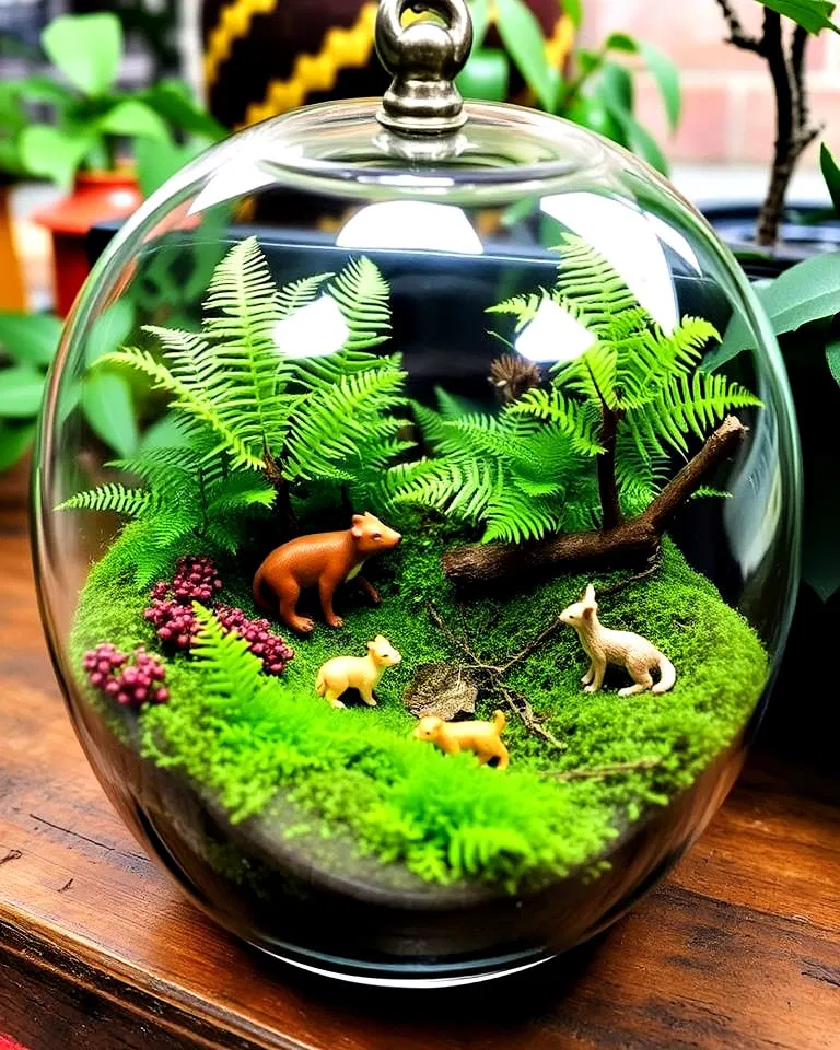 lush miniature forest terrarium