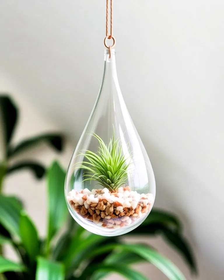 elegant hanging teardrop terrarium