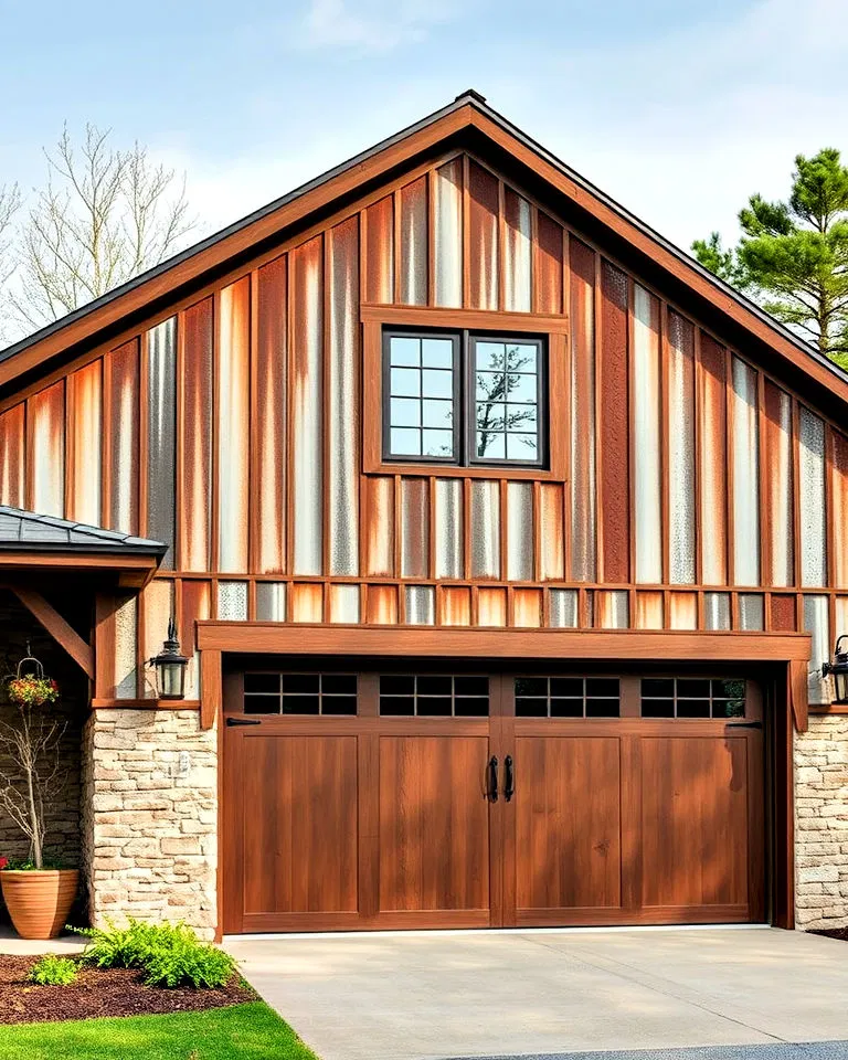 weathered metal garage siding