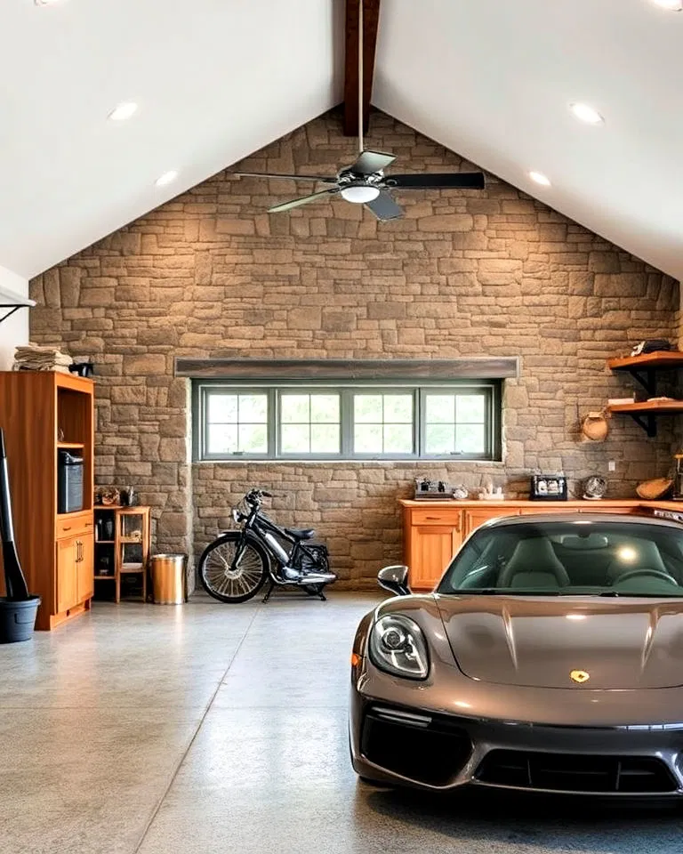 stone accent walls for garage