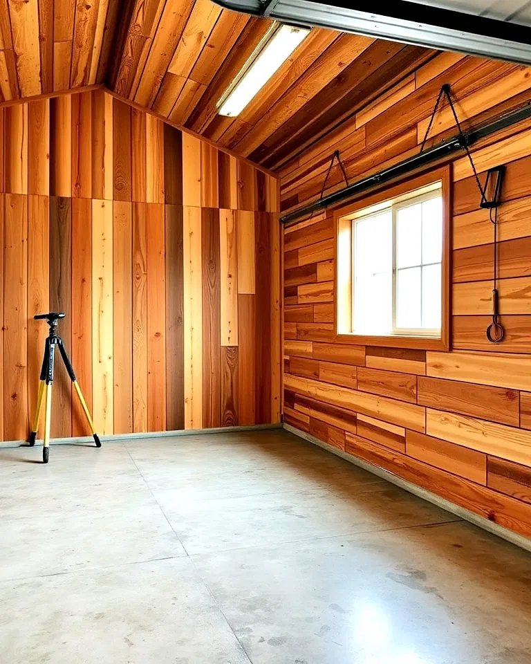 wood plank walls garage