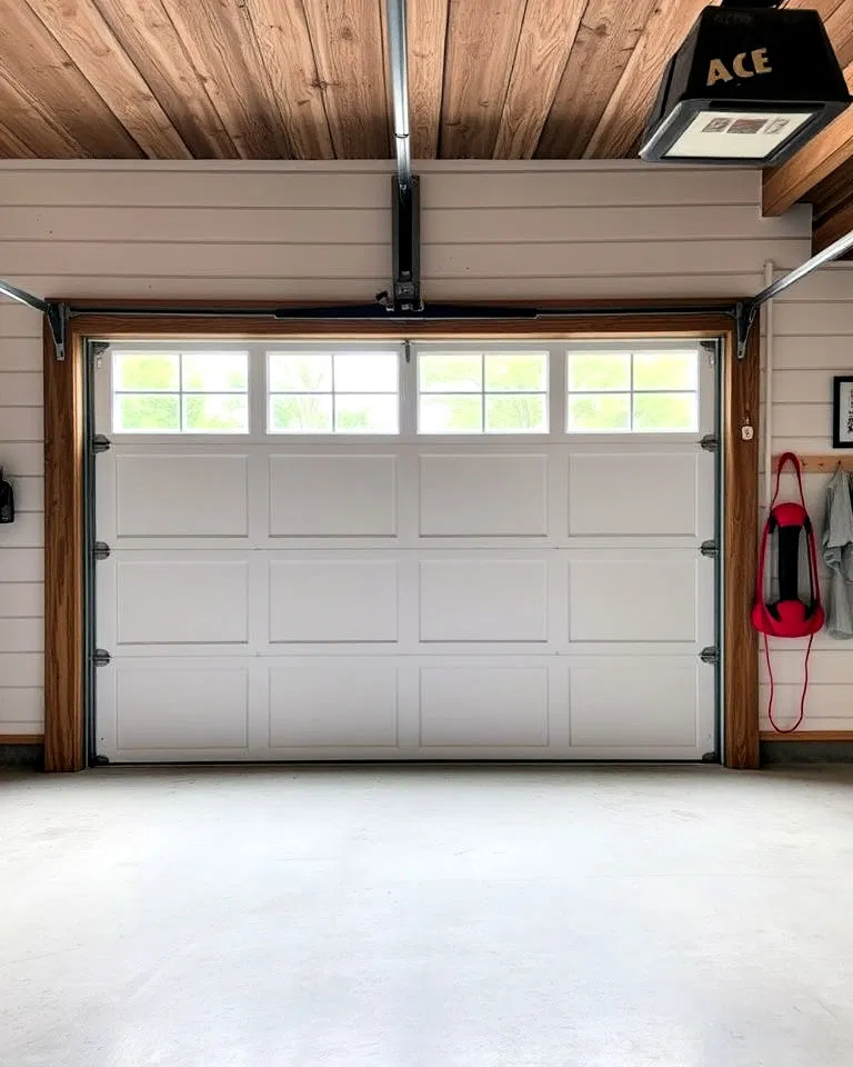 distressed wood trim rustic garage