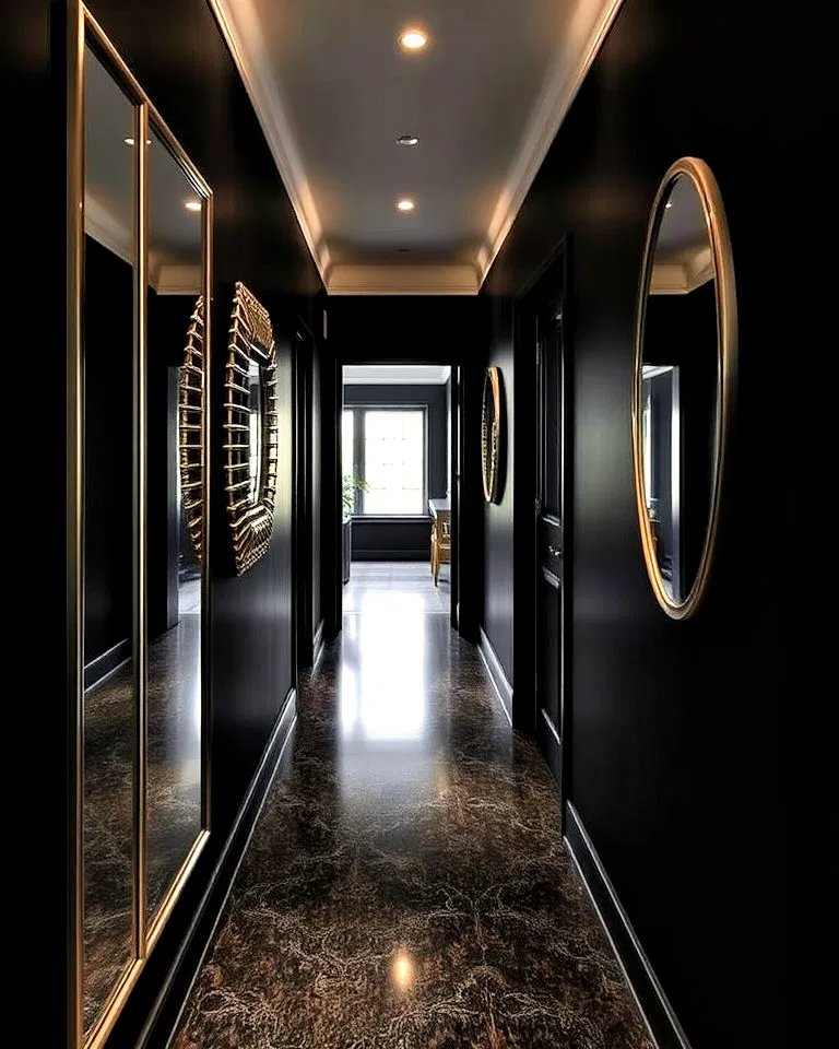 large mirrors in hallway