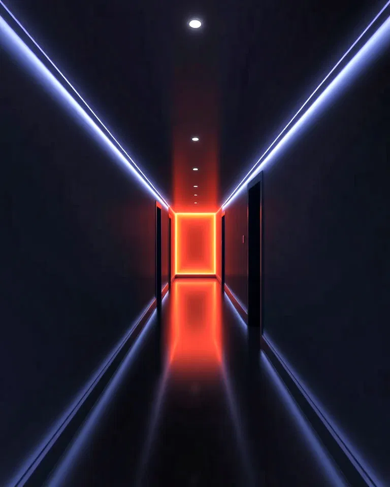 led strip lighting in hallway