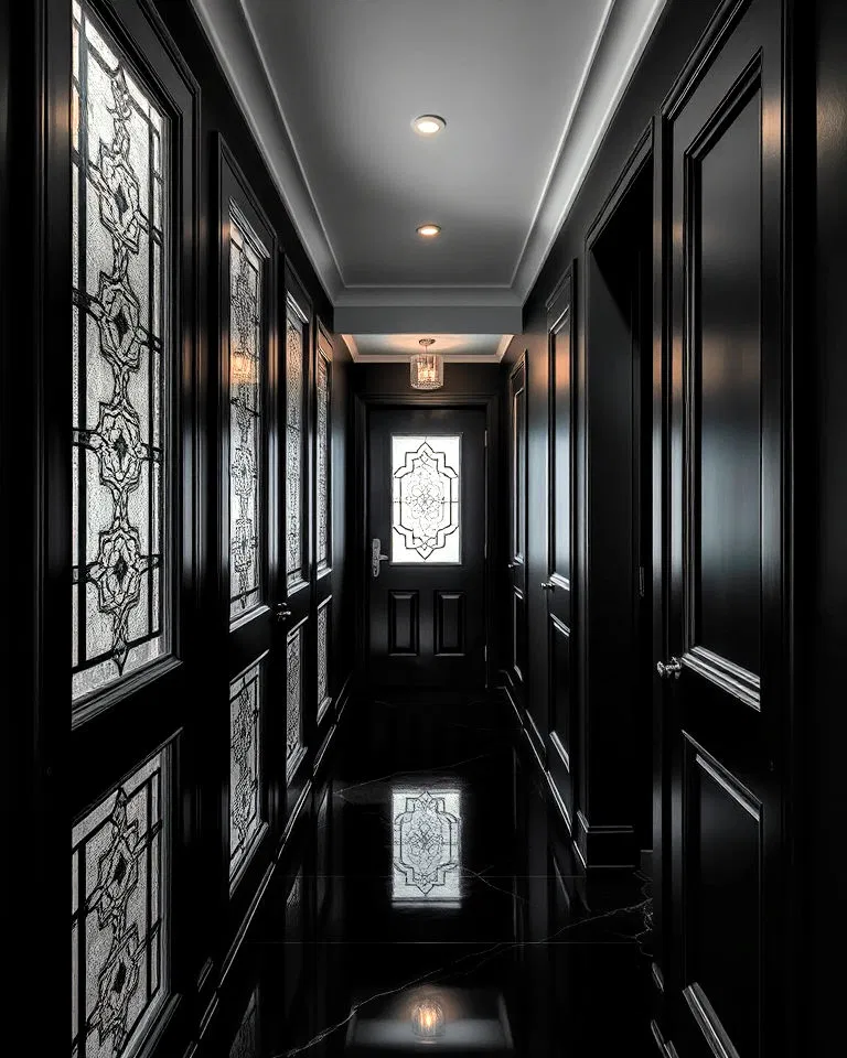 patterned glass doors