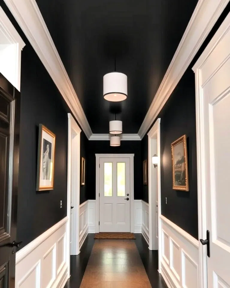 black painted ceiling