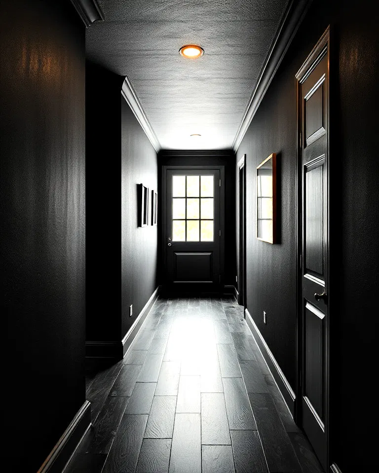 textured paint on black walls