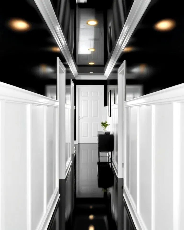 high gloss black walls