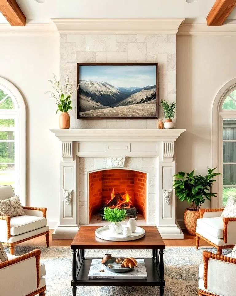 limestone fireplace surround