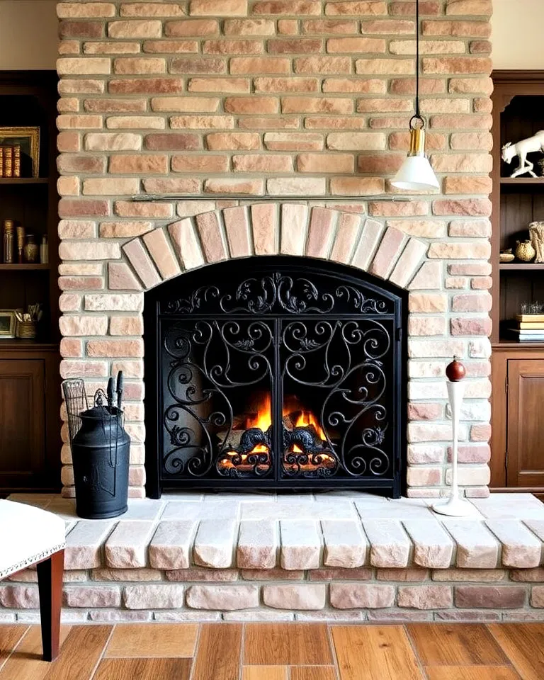 cast iron fireback with intricate design