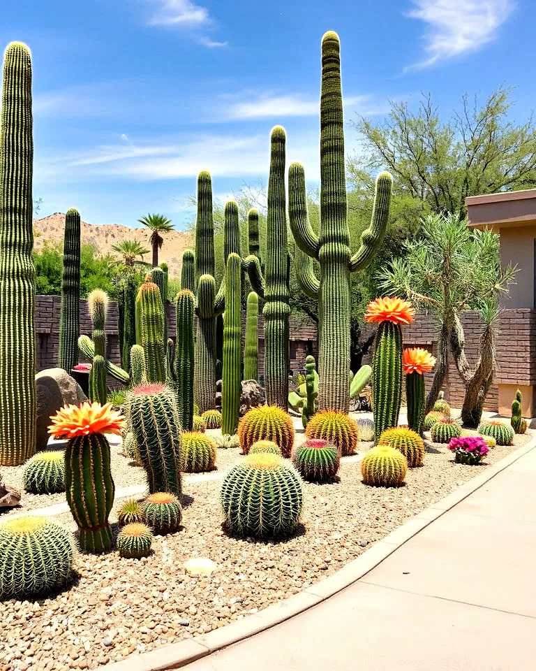 Cactus garden in Arizona front yard