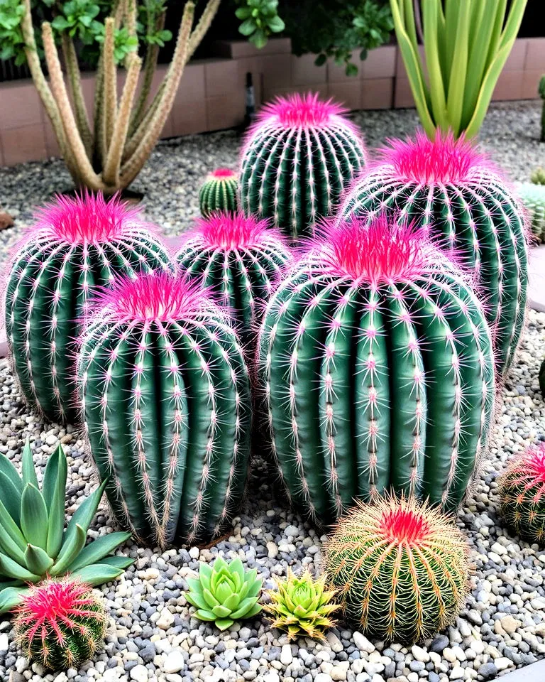 Barrel cacti as focal points