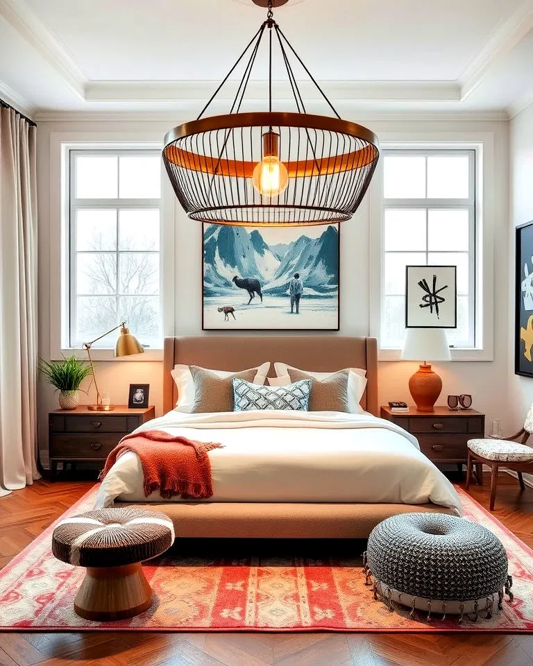 Bold statement lighting in eclectic interiors