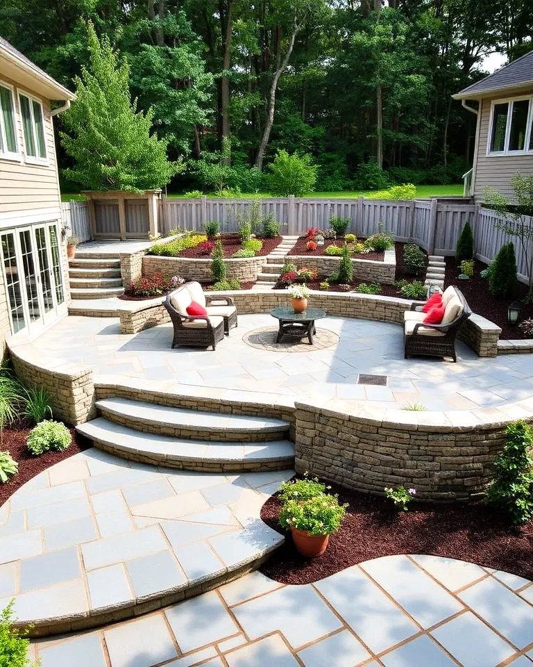 Multi-Level Bluestone Patio