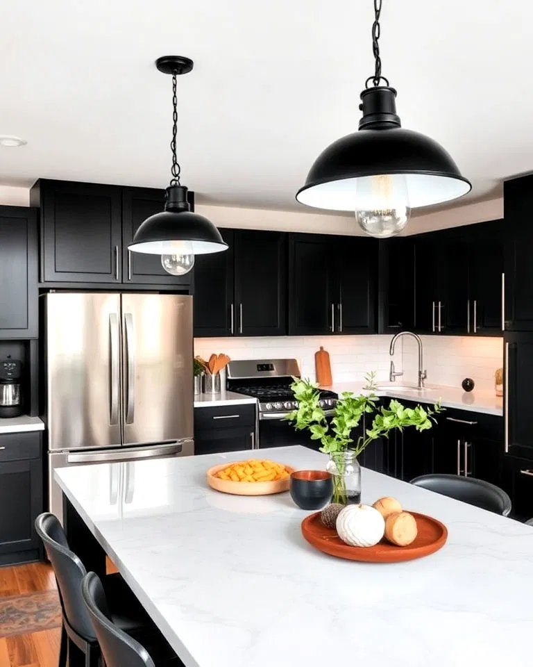 black metal pendant lights