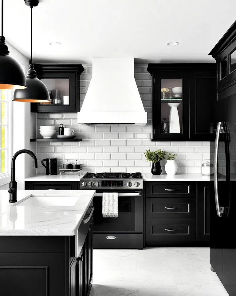 gray subway tile backsplash