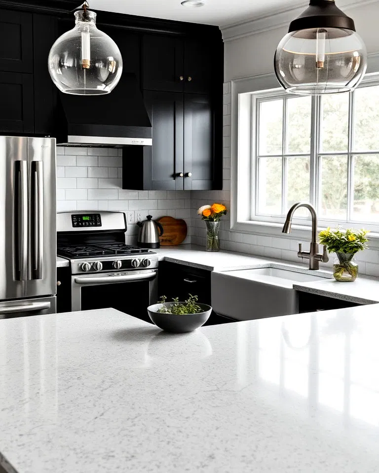 gray quartz kitchen countertop