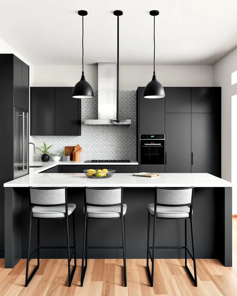 black and gray bar stools