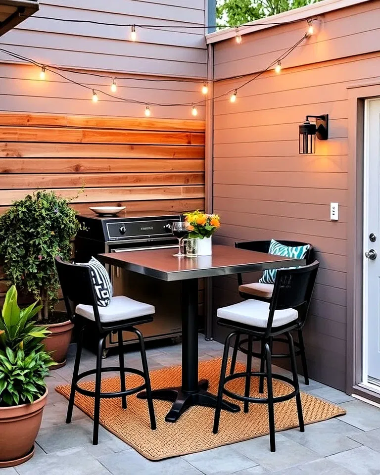 corner bar setup on patio