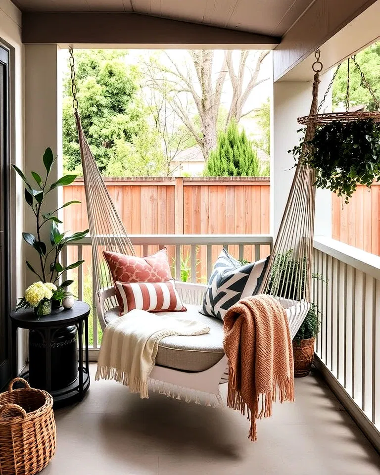 hammock in patio corner
