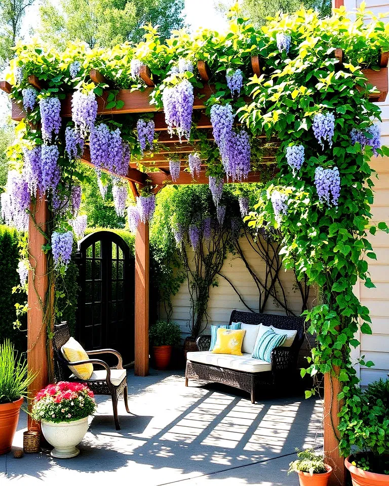 pergola with climbing vines