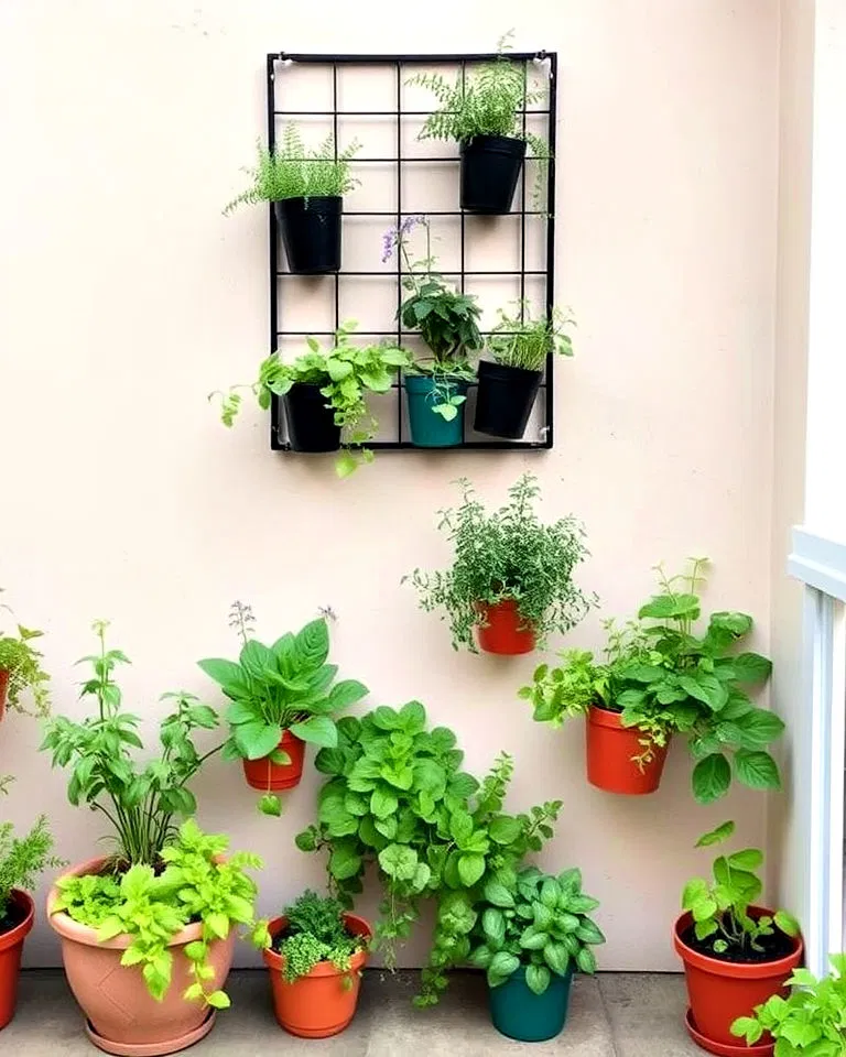 vertical herb and plant wall
