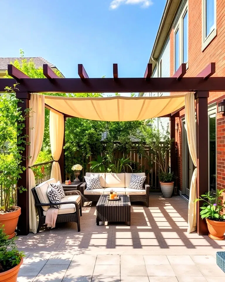 stylish pergola for shade and privacy