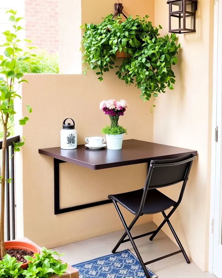 space-efficient wall-mounted table