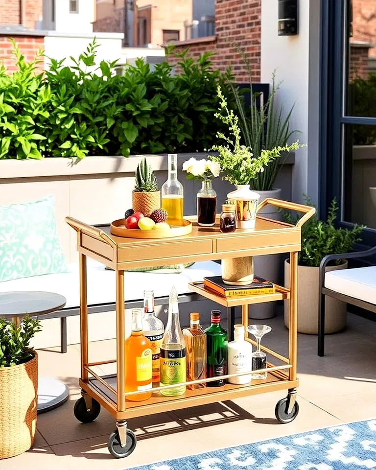 mobile outdoor bar cart