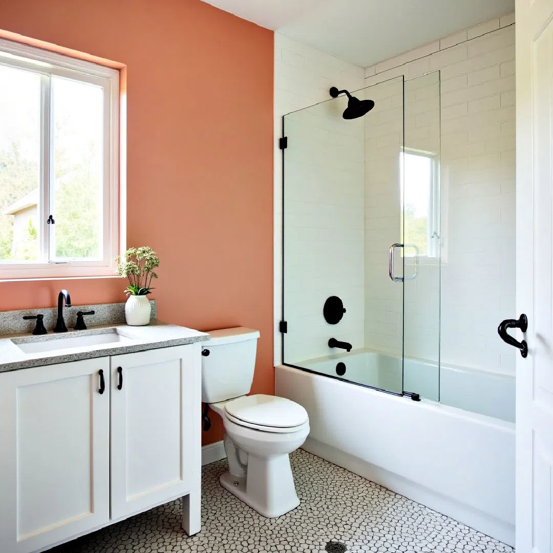 expressive accent wall in teen bathroom