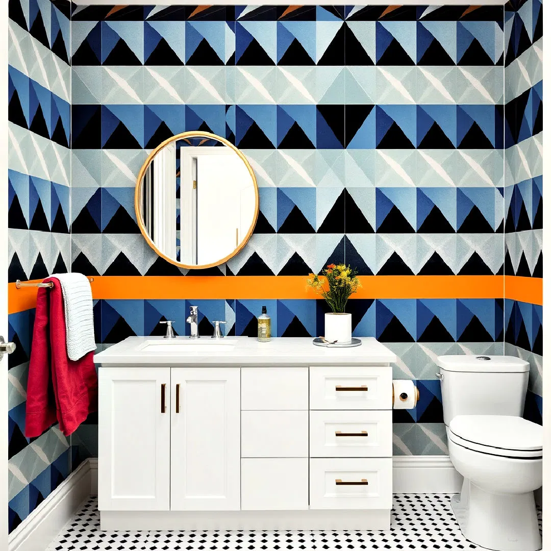 dynamic geometric bathroom design