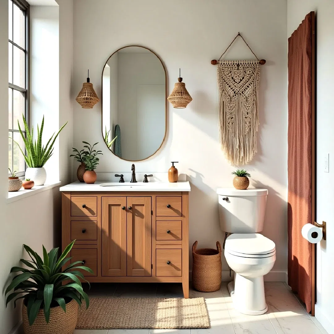 bohemian decor in teen bathroom