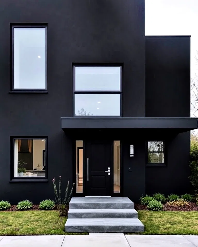 modern dramatic all black exteriors