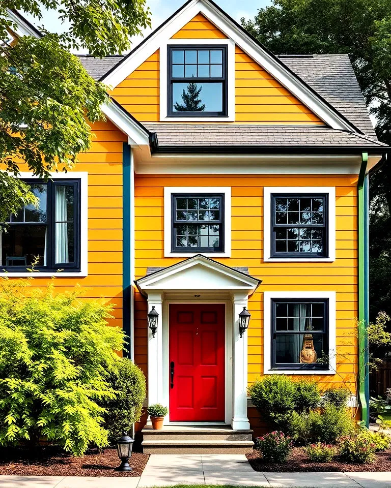 black windows with bold color palette design
