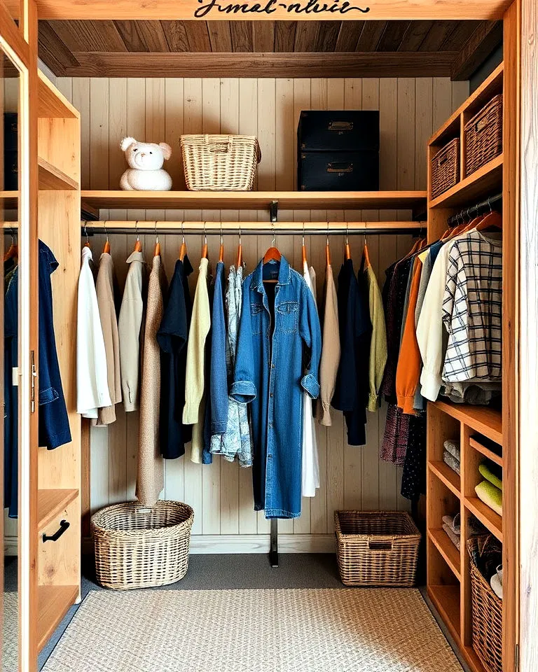 rustic open closet design