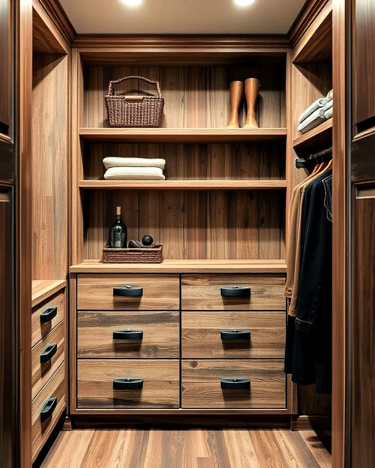 distressed wood closet finishes