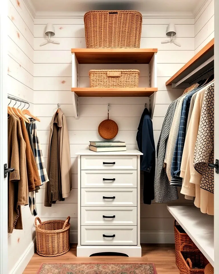 rustic closet shiplap walls