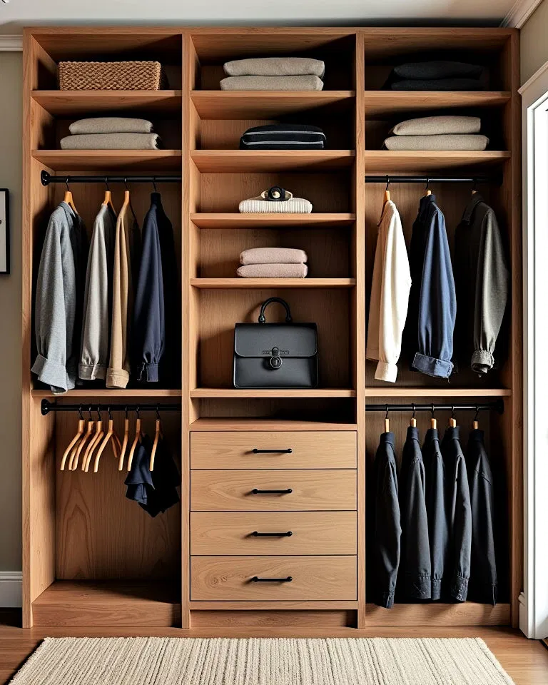 rustic closet iron pipe accents