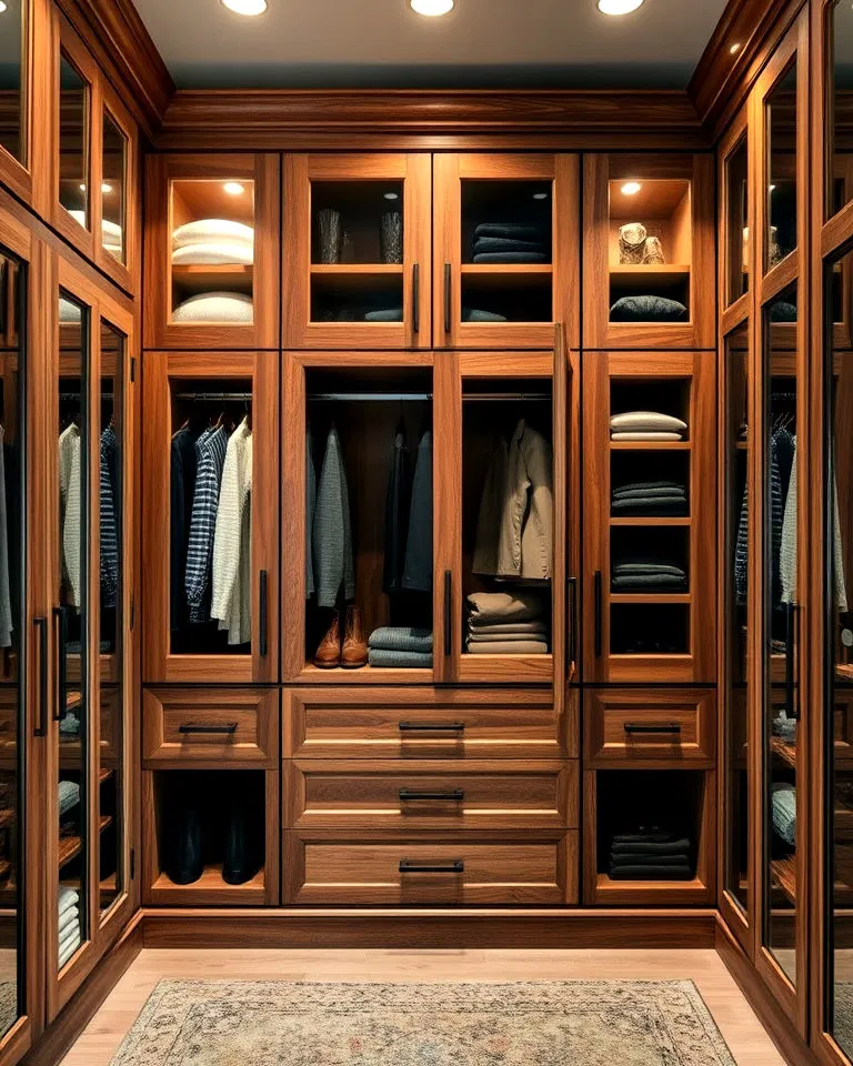sophisticated glass front closet cabinet doors